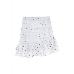 Falda avolantada Blanco y negro