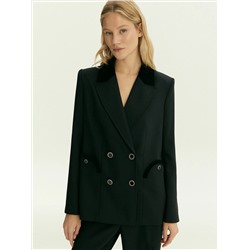 Двубортный жакет с бархатной отделкой, ML858/pioma