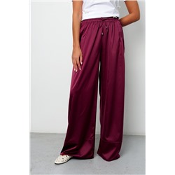 Брюки палаццо на резинке атласные 398BRD