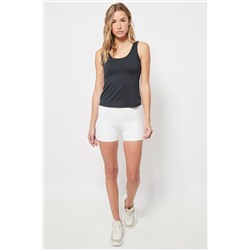 Mallas cortas con cintura alta Blanco