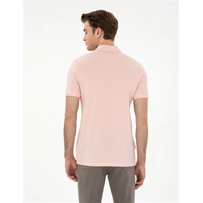 Pudra Slim Fit %100 Pamuk Polo Yaka Basic Tişört