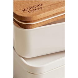 Margot Ahşap Kapaklı 2'li Lunch Box - 2x500 ml