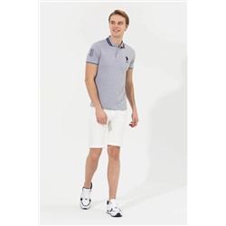 Erkek Gri Melanj Basic Polo Yaka Tişört