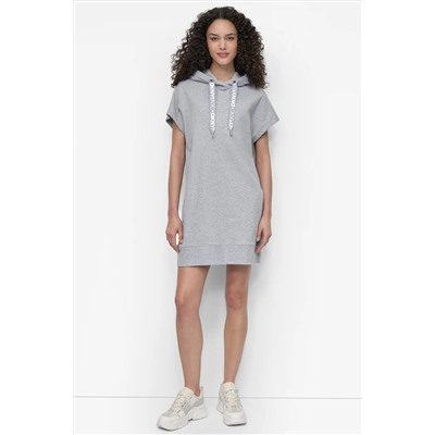 LOGO DRAWSTRING MINI HOODIE DRESS
