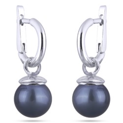 Серьги (Майорка 12мм черничная; покрытие родий), Есть комплект