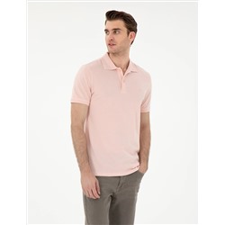 Pudra Slim Fit %100 Pamuk Polo Yaka Basic Tişört