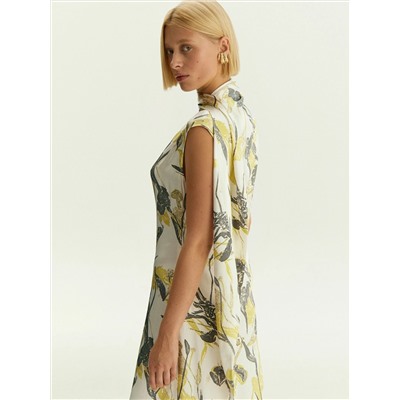 Платье миди из 100% вискозы с цветочным принтом, PL1740/narcis