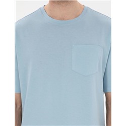 Açık Mavi Comfort Fit Basic Tişört