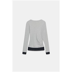 DRAPED MOCK LAYER T-SHIRT