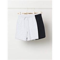 PACK OF 2 PAIRS OF BASIC FLEECE SHORTS