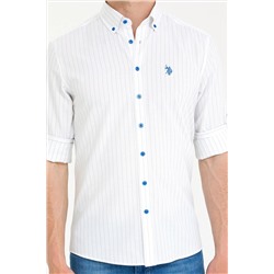 Erkek Saks Uzun Kollu Gömlek