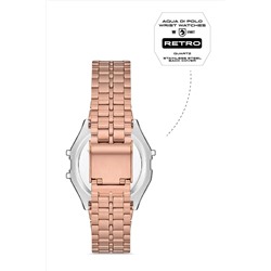 Aqua Di Polo 1987 Unisex Rose Gold Retro Kurukafa Desenli Dijital Kol Saati Apwa064602