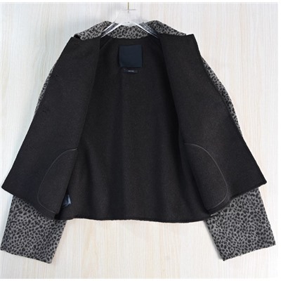 Модный короткий твидовый пиджак с леопардовым принтом МАССИМО Д