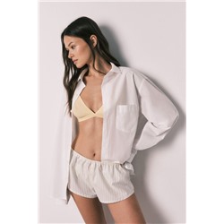 Braga ancha algodón estampado rayas amarilla