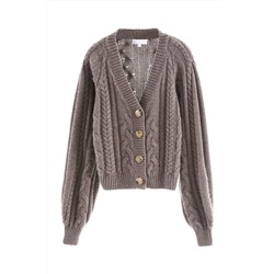 Cárdigan de lana y mohair Topo