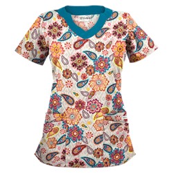 UA Flower Child Sand Print Scrub Top
