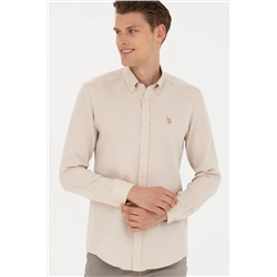 Erkek Kum Uzun Kollu Gömlek