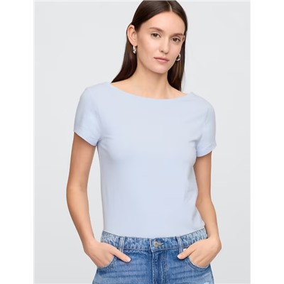 Boatneck Open-Back T-Shirt