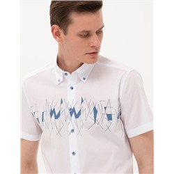 Lacivert Ex. Slim Fit Kısa Kollu Gömlek