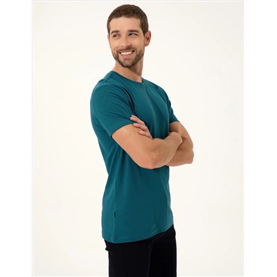 Zümrüt Slim Fit Bisiklet Yaka Tişört
