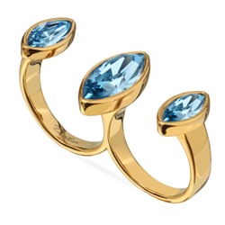 Кольцо Эйва (кристаллы SW аквамарин; покрытие золото), Есть комплект