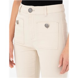 Ekru Flare Fit Pantolon