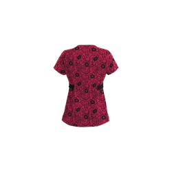 Advantage STRETCH by Butter-Soft™ Floral Conversation Black Stretch Scrub Top