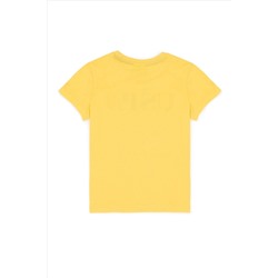 Çocuk Açık Sarı Bisiklet Yaka Tişört