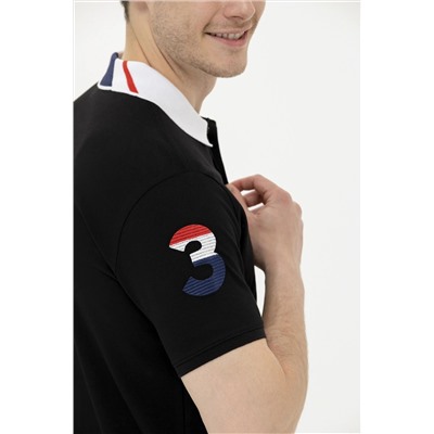 Erkek Siyah Basic Polo Yaka Tişört