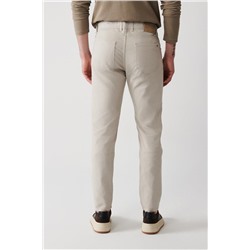 Taş Armürlü Esnek 5 Cepli Slim Fit Dar Kesim Kanvas Pantolon