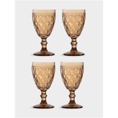 Бокал для вина, 400 мл, 4 шт, стекло P, янтарный, Dubai