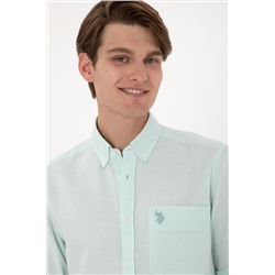 Erkek Mint Regular Fit Cepli Gömlek