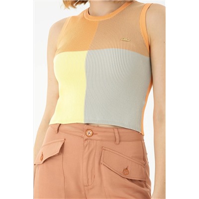 Kadın Turuncu Bisiklet Yaka Kazak