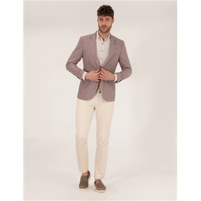 Gül Kurusu Keten Karışımlı Blazer Ceket