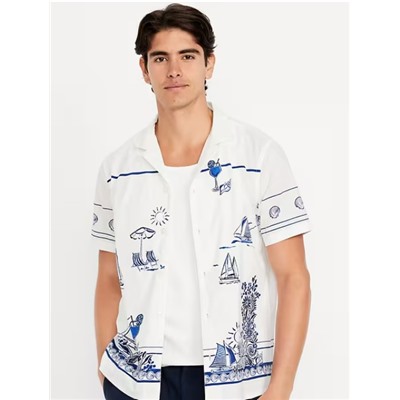 Short-Sleeve Printed Camp Shirt