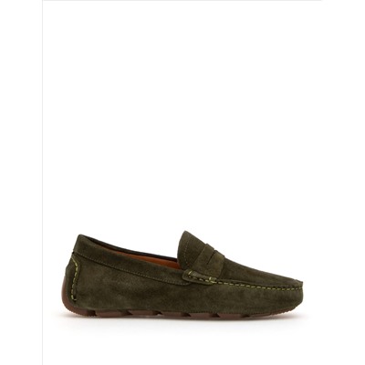 Haki %100 Deri Loafer Ayakkabı