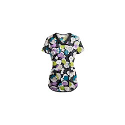 UA Beautiful Bloom Pewter Scrub Top