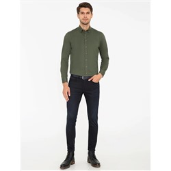Haki Regular Fit Uzun Kollu Gömlek