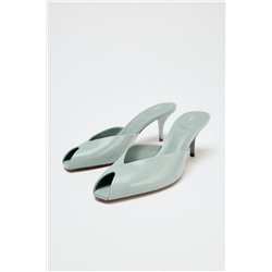 PATENT-EFFECT SANDALS