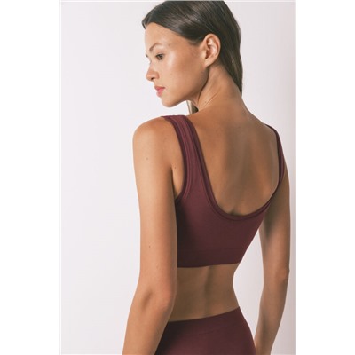 Top reversible LOVELY  sin costuras granate