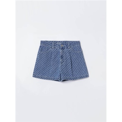 DENIM SHORTS WITH FRONT DARTS