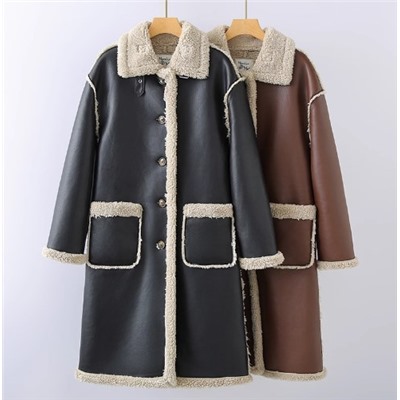 Женское повседневное теплое искусственное меховое пальто