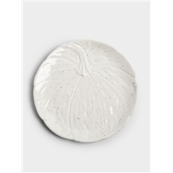 Блюдо, 22 см, керамика, белое, в крапинку, Тыква, Light pumpkin