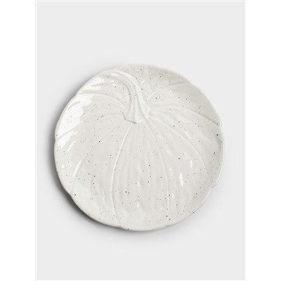 Блюдо, 22 см, керамика, белое, в крапинку, Тыква, Light pumpkin