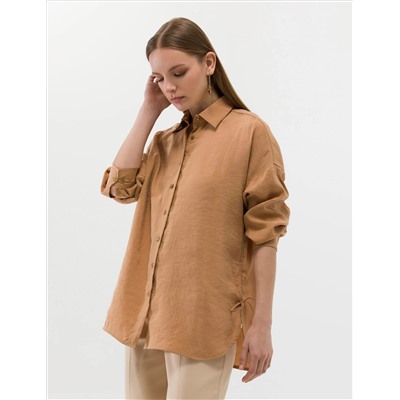 Taba Oversize Uzun Kollu Gömlek