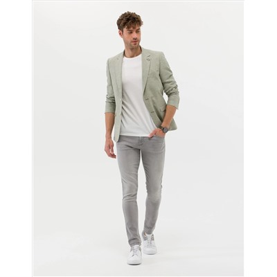 Açık Yeşil Ekstra Slim Fit Keten Karışımlı Blazer Ceket