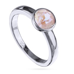 Кольцо Теннис (кристаллы SW пыльная роза 6мм; покрытие родий), Есть комплект