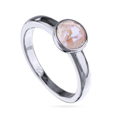 Кольцо Теннис (кристаллы SW пыльная роза 6мм; покрытие родий), Есть комплект