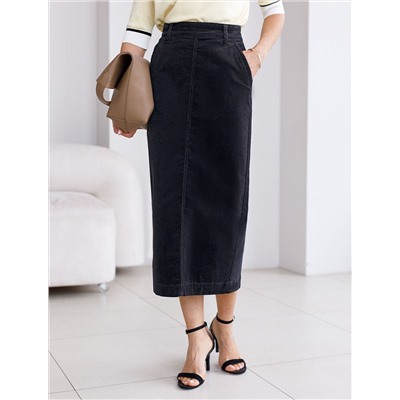 Юбка-карандаш из эластичного микро-вельвета