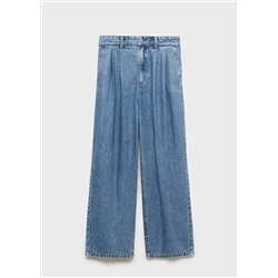 Jeans wide leg pinzas